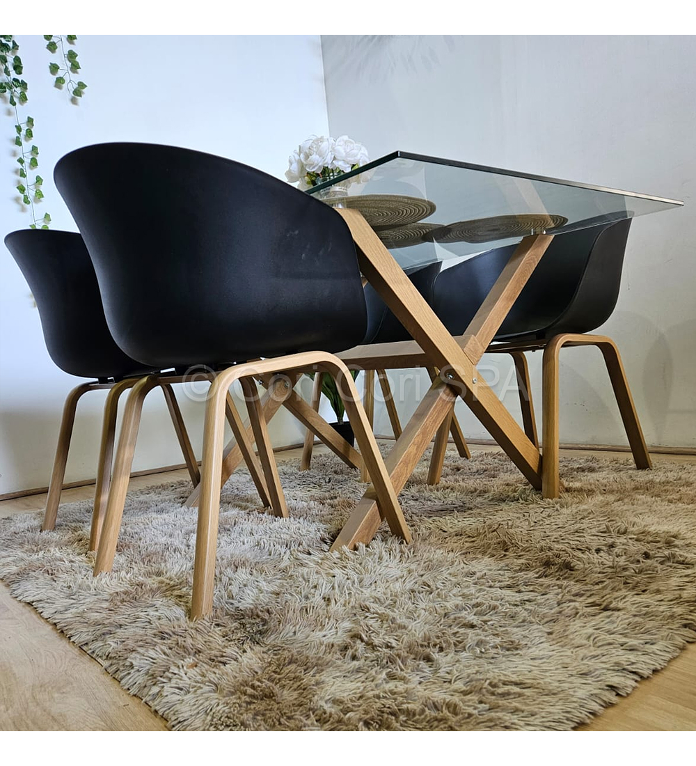 Comedor Medlock 140x90cm + 4 Sillas Cup