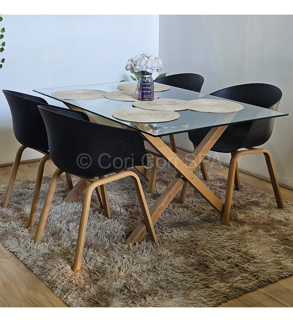 Comedor Medlock 140x90cm + 4 Sillas Cup