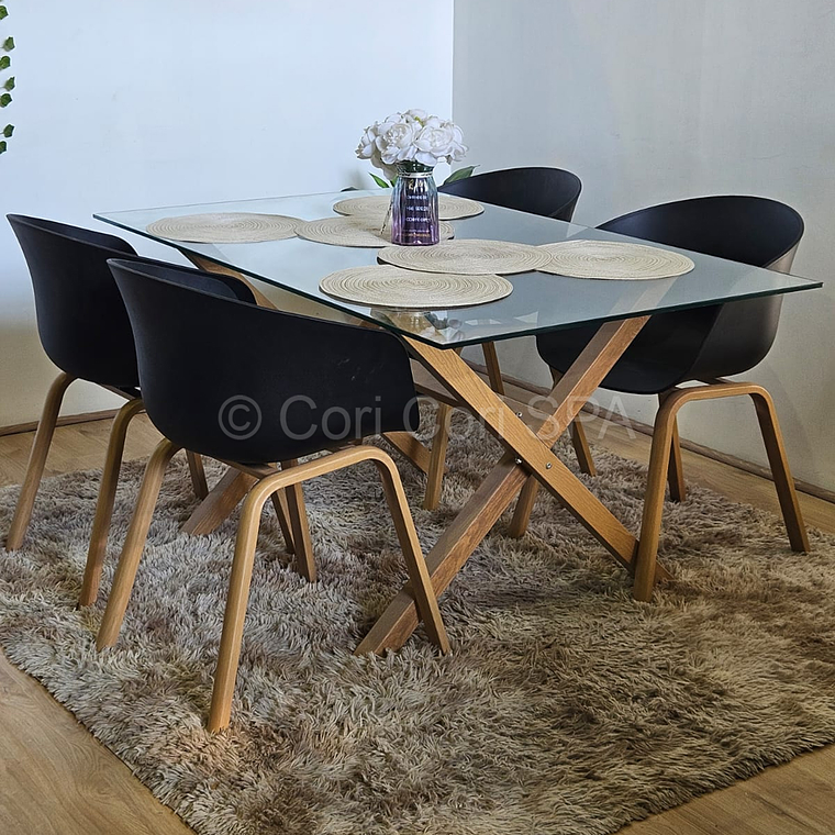 Comedor Medlock 140x90cm + 4 Sillas Cup 3