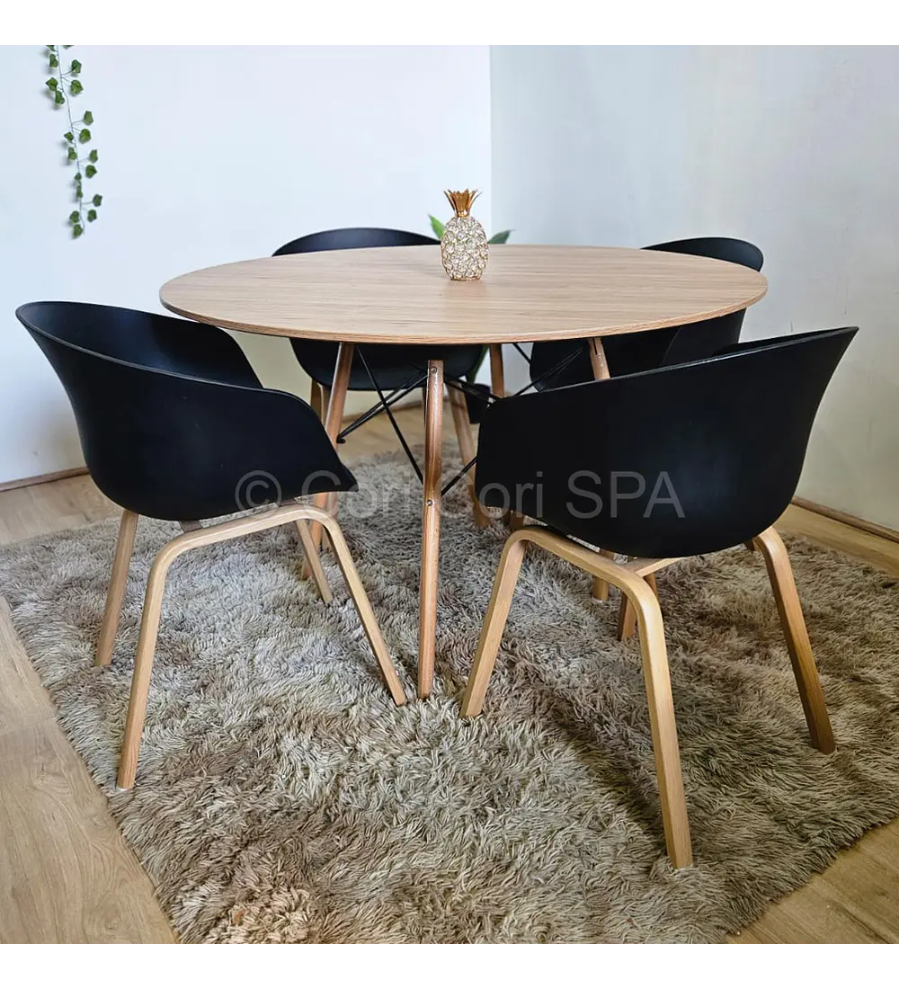 Comedor Mesa Wood 100cms + 4 Sillas Cup
