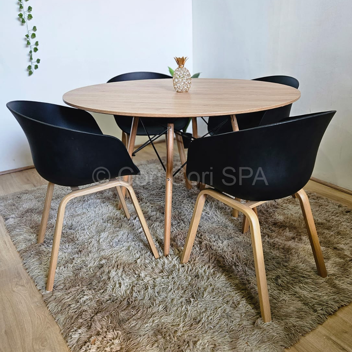 Comedor Mesa Wood 100cms + 4 Sillas Cup 7