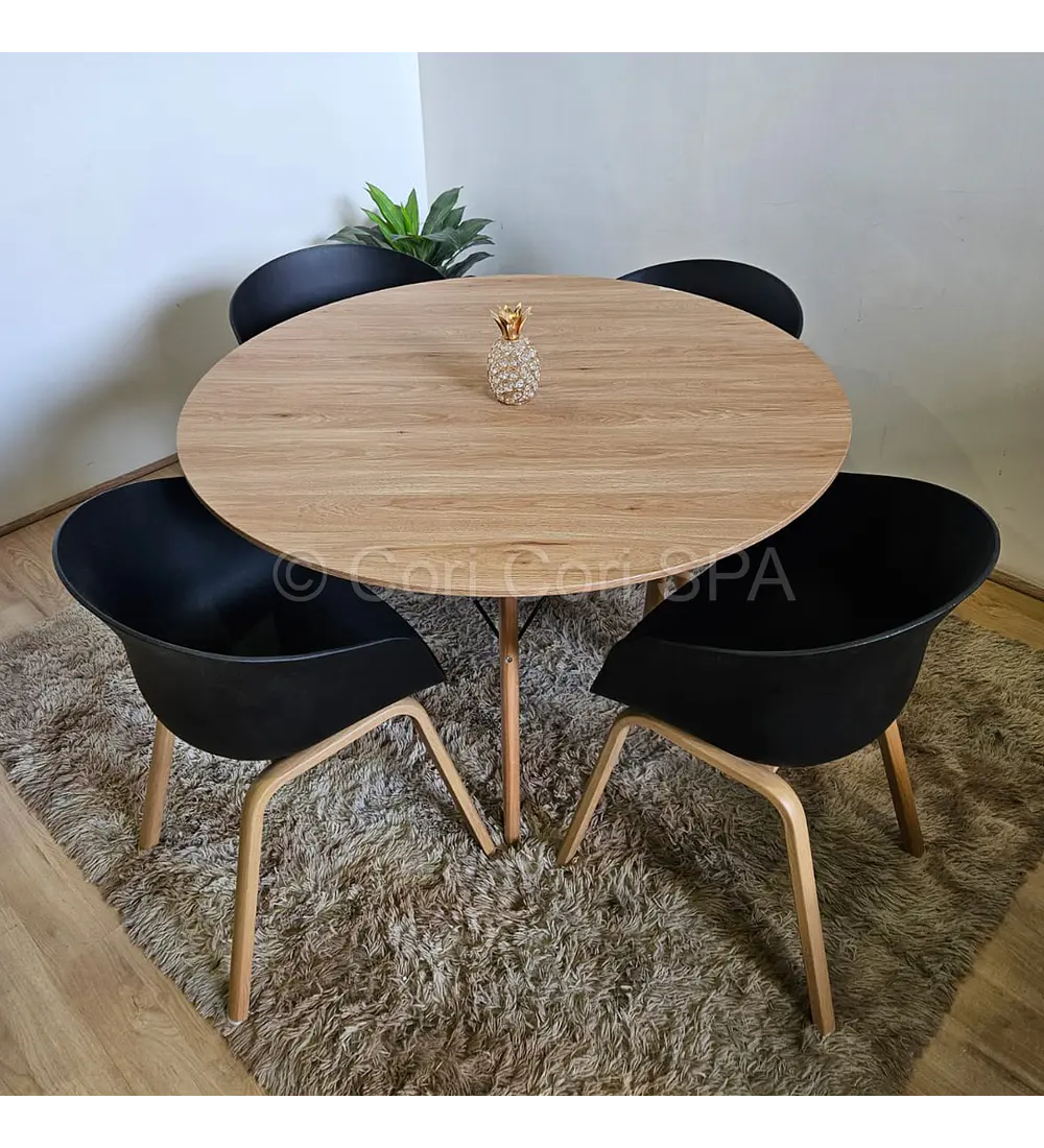 Comedor Mesa Wood 100cms + 4 Sillas Cup