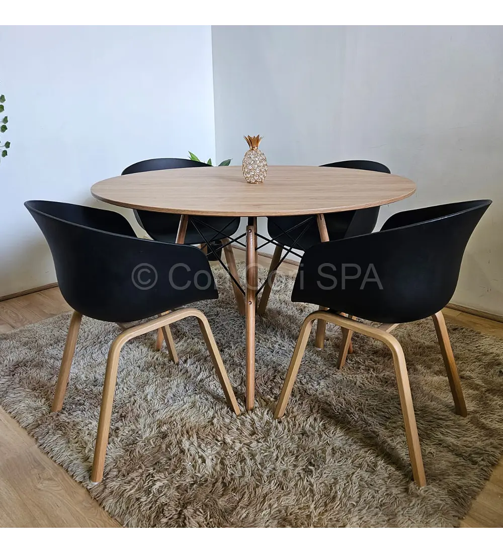 Comedor Mesa Wood 100cms + 4 Sillas Cup