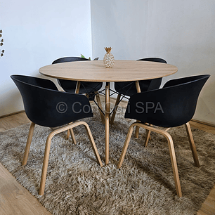 Comedor Mesa Wood 100cms + 4 Sillas Cup