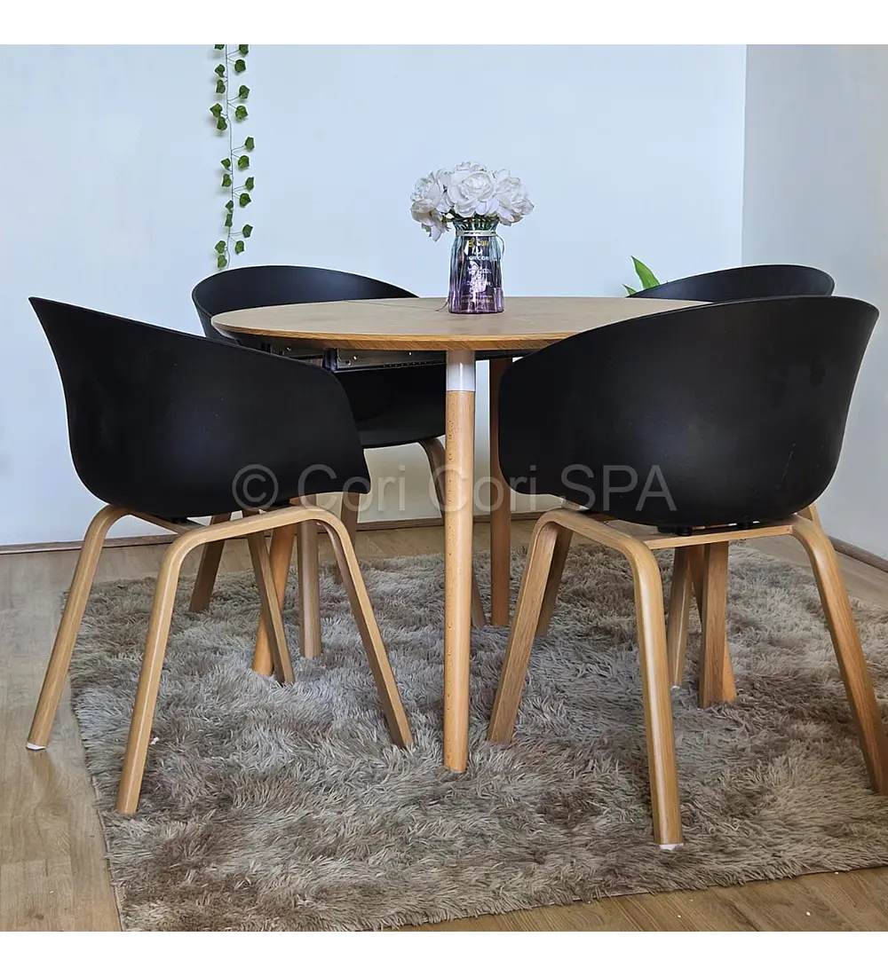 Comedor Mesa Expandible (100 - 180cms) + 4 Sillas Cup