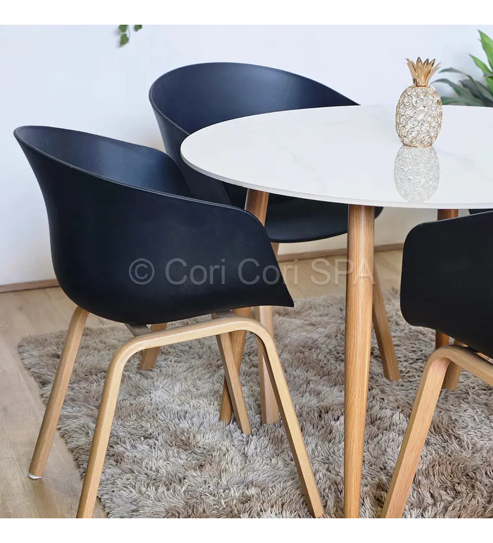 Comedor Mármol 100cm + 4 Sillas Cup