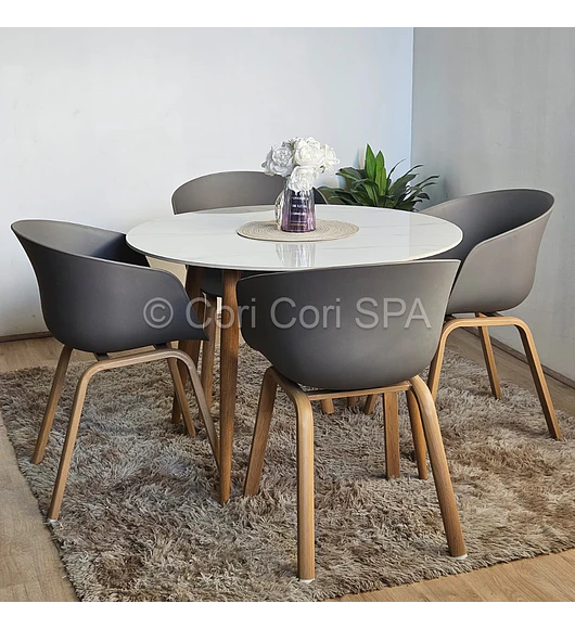 Comedor Mármol 100cm + 4 Sillas Cup