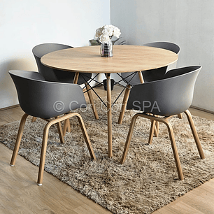 Comedor Mesa Wood 100cms + 4 Sillas Cup