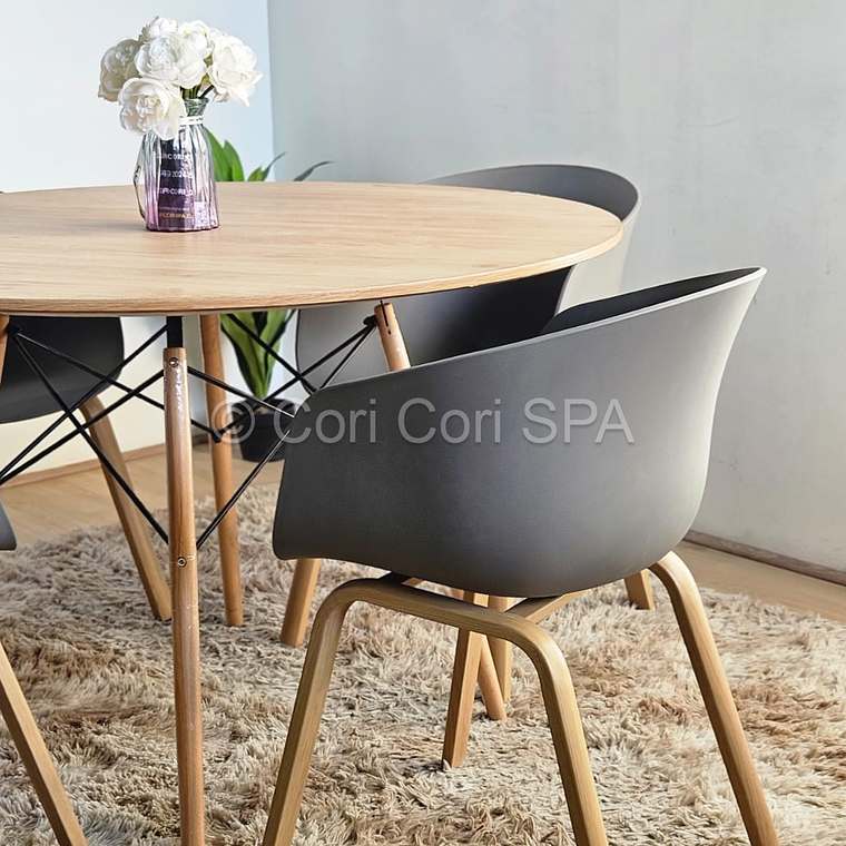 Comedor Mesa Wood 100cms + 4 Sillas Cup 6
