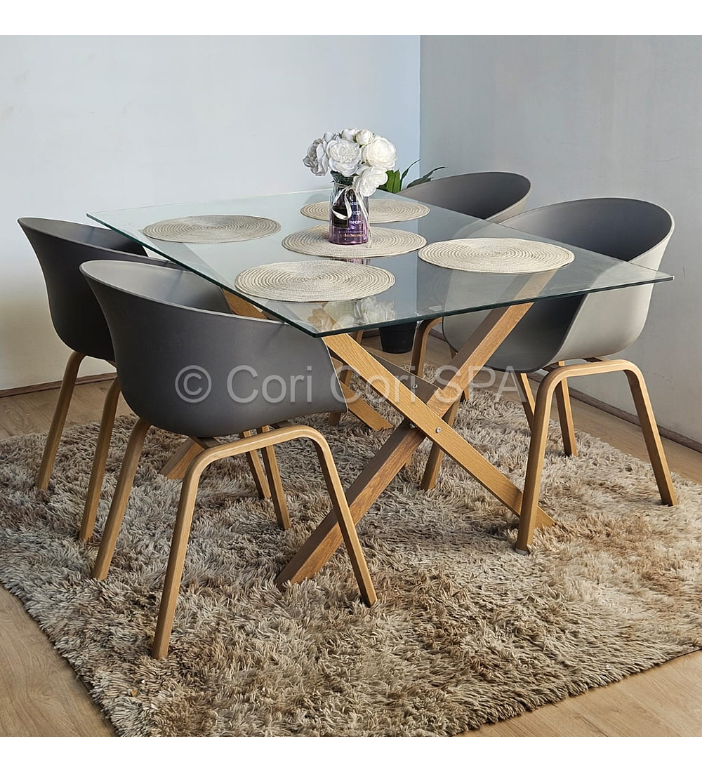 Comedor Medlock 140x90cm + 4 Sillas Cup
