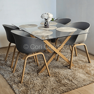 Comedor Medlock 140x90cm + 4 Sillas Cup