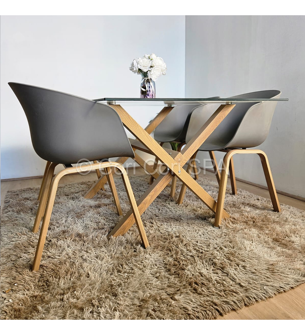 Comedor Medlock 140x90cm + 4 Sillas Cup