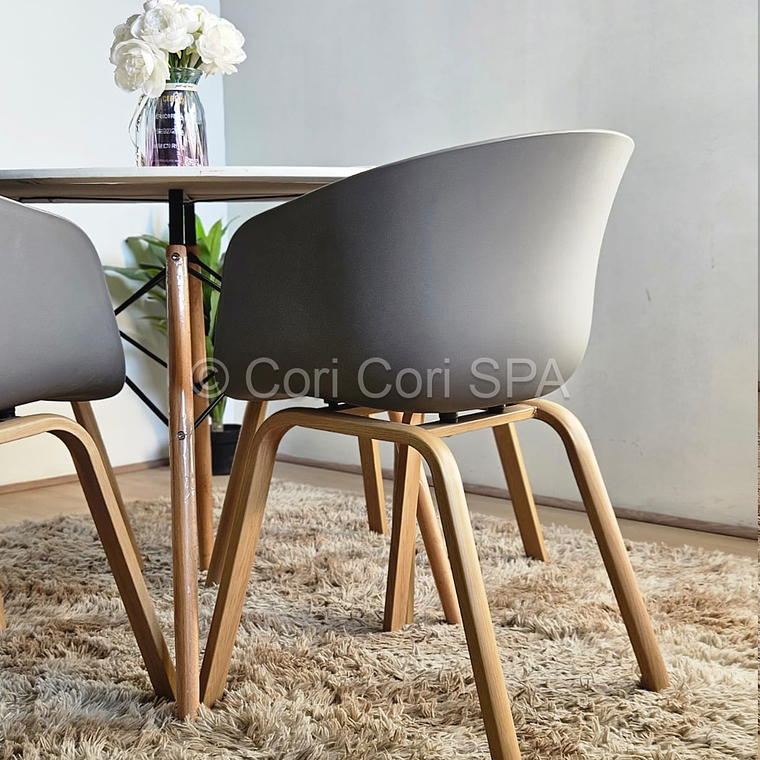 Comedor Mesa Eames Melamina 100cms + 4 Sillas Cup 5