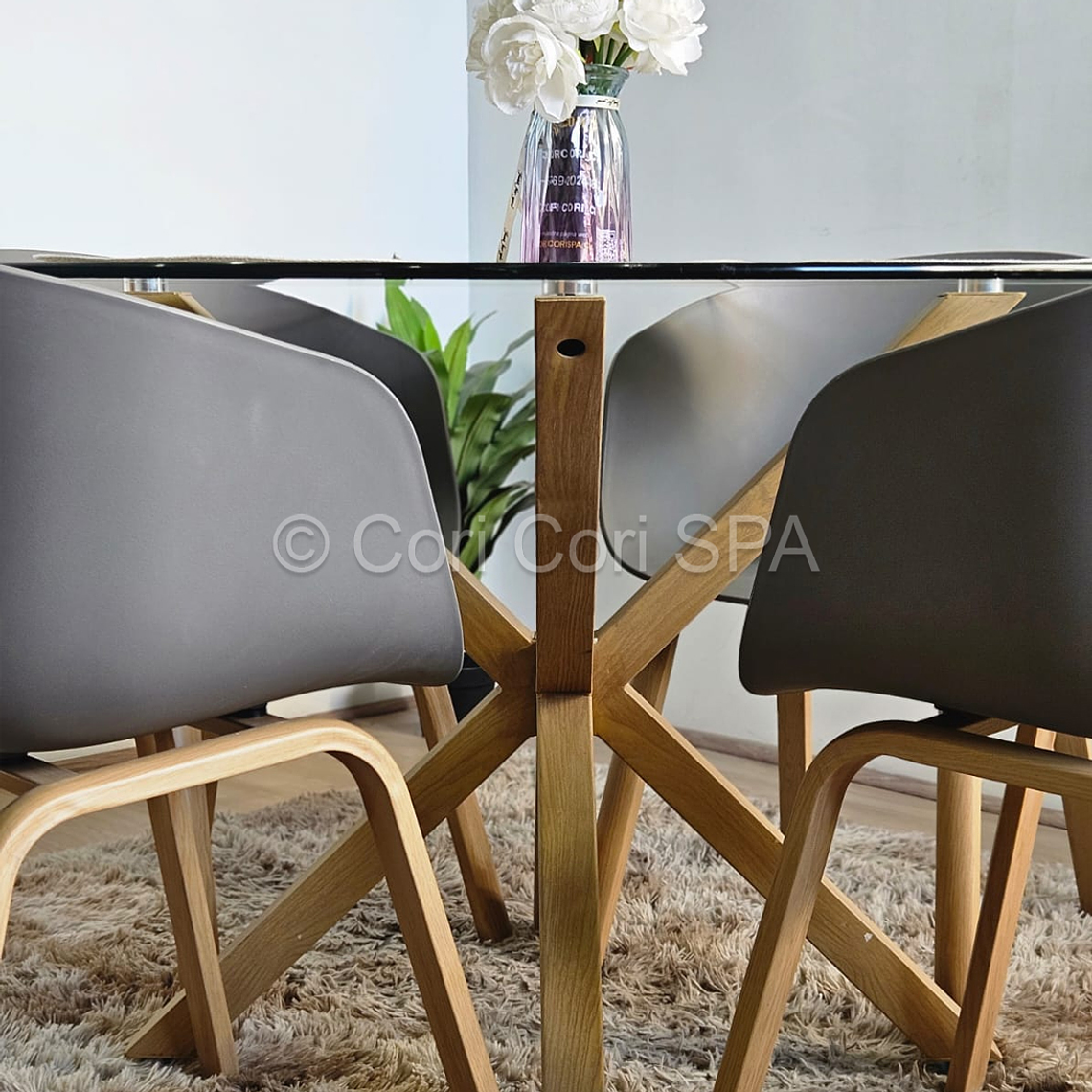 Comedor Mesa Warwick 120cm + 4 Sillas Cup 8