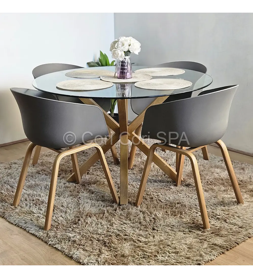 Comedor Mesa Warwick 100cm + 4 Sillas Cup