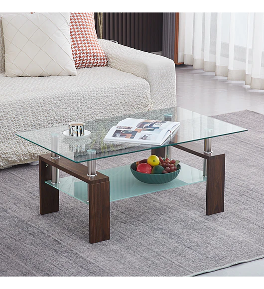 Mesa de Centro Rectangular de Vidrio