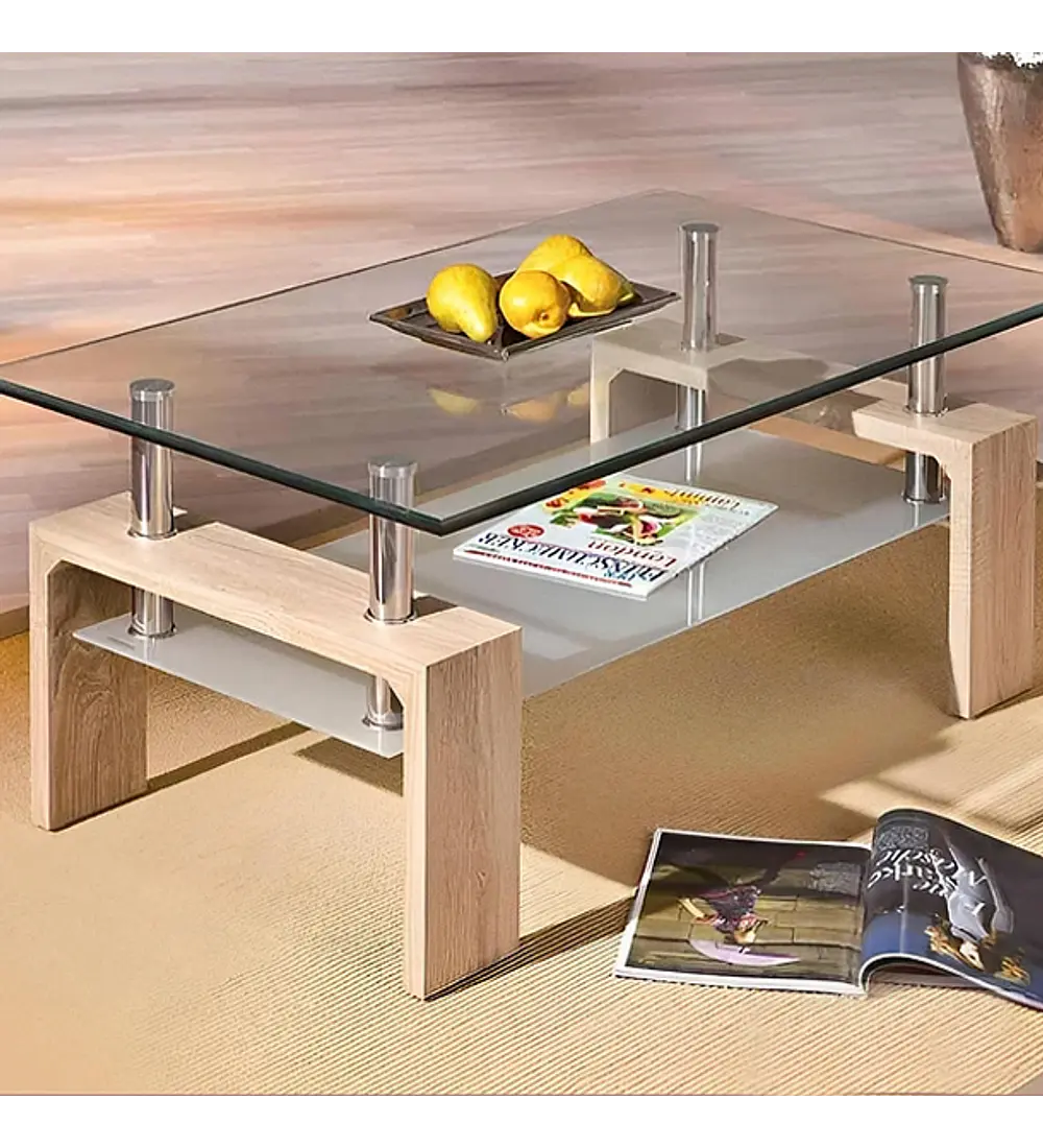 Mesa de Centro Rectangular de Vidrio