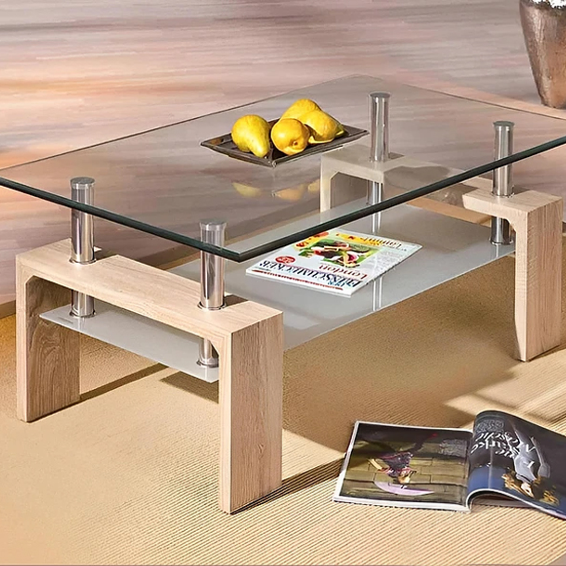 Mesa de Centro Rectangular de Vidrio 4