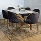 Comedor Medlock 140x90cms + 6 Sillas Bread Lino Gold - Miniatura 1