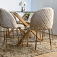 Comedor Medlock 140x90cms + 6 Sillas Bread Lino Gold - Miniatura 4