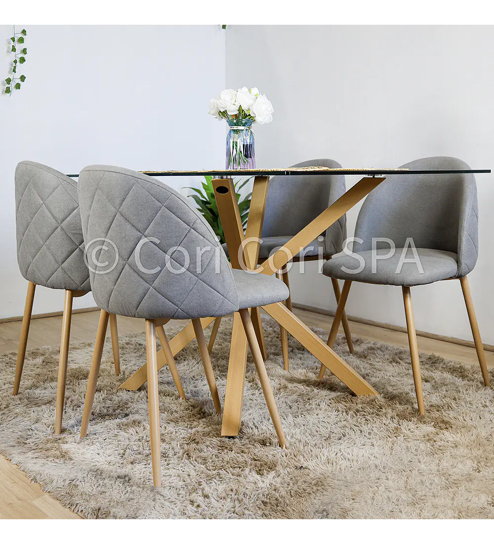 Comedor Madrid 160x90cms + 4 Sillas Luxury