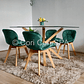 Comedor Madrid 160x90cms + 4 Sillas Mariposa Velvet  - Miniatura 1