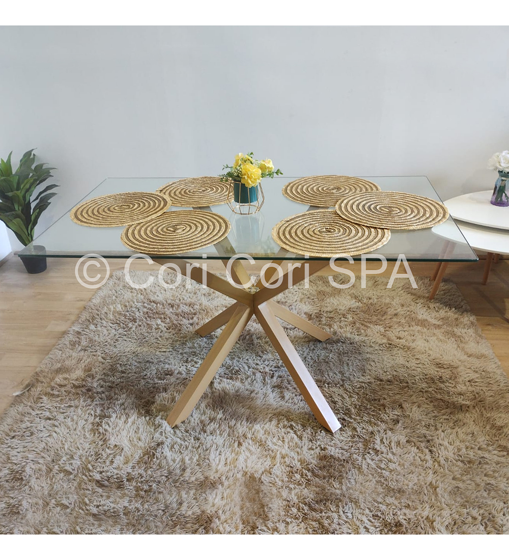 Comedor Madrid 160x90cms + 4 Sillas Mariposa Velvet 