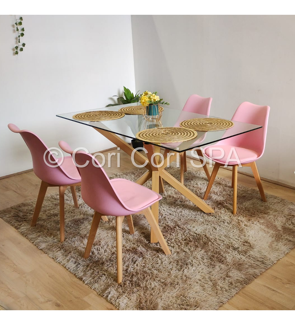 Comedor Madrid 160x90cms + 4 Sillas Tulip