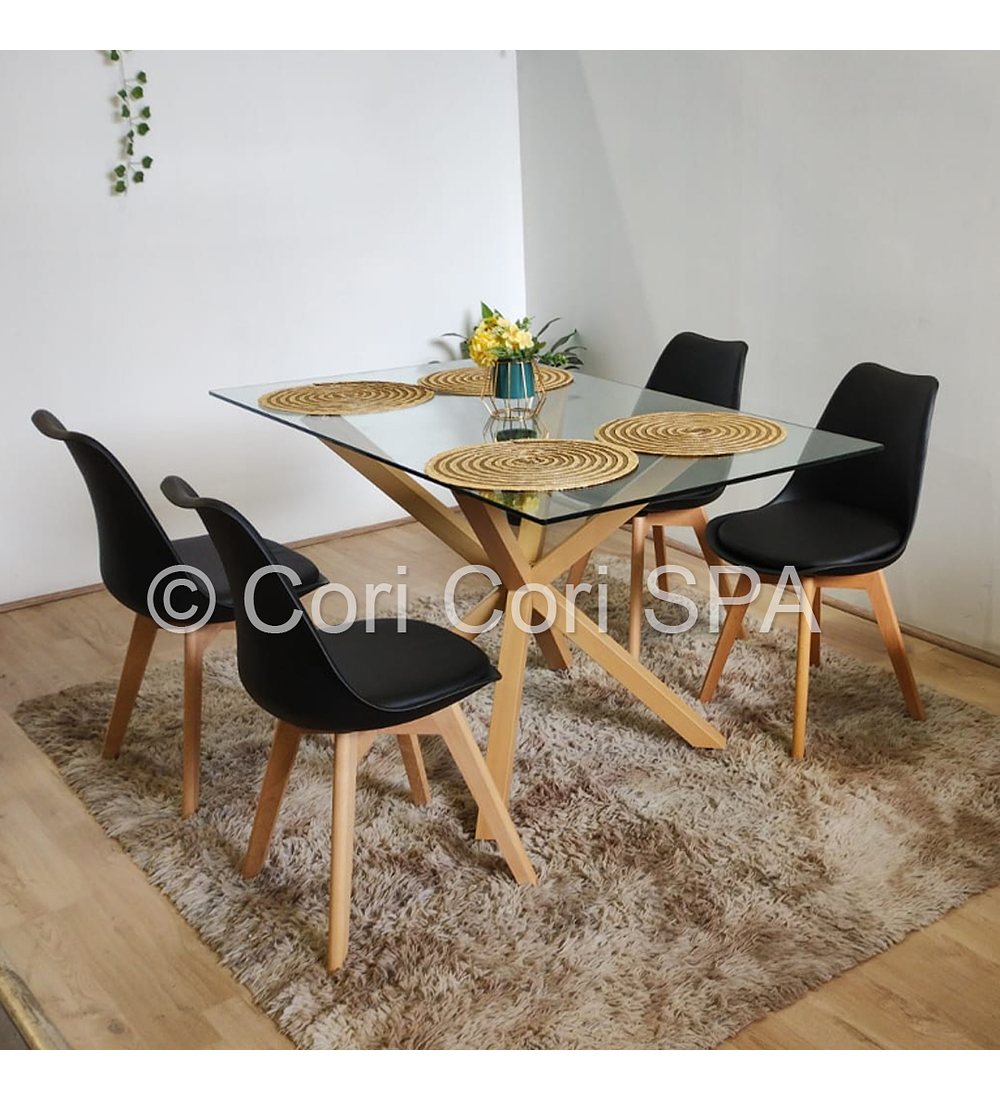 Comedor Madrid 160x90cms + 4 Sillas Tulip