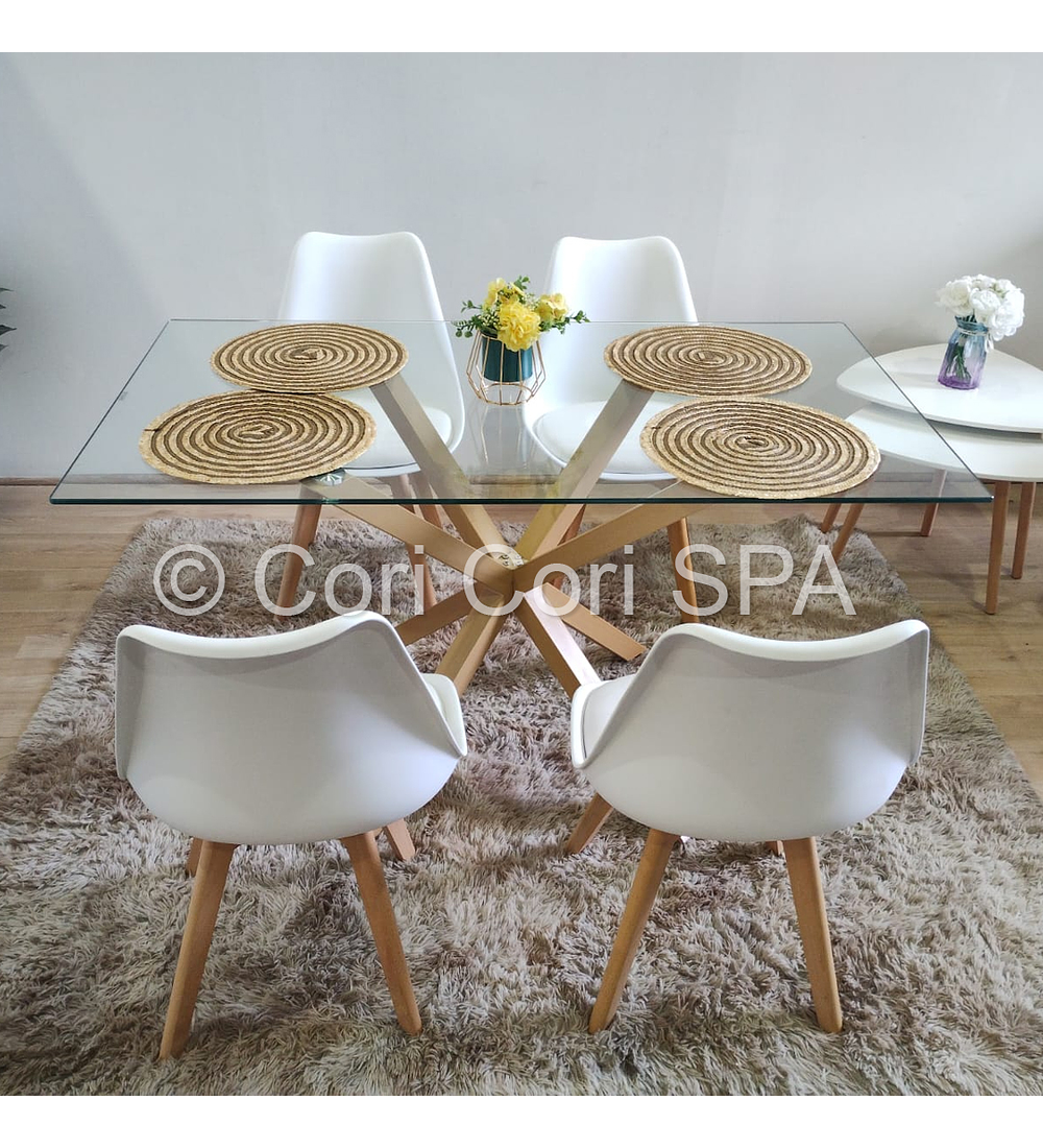 Comedor Madrid 160x90cms + 4 Sillas Tulip