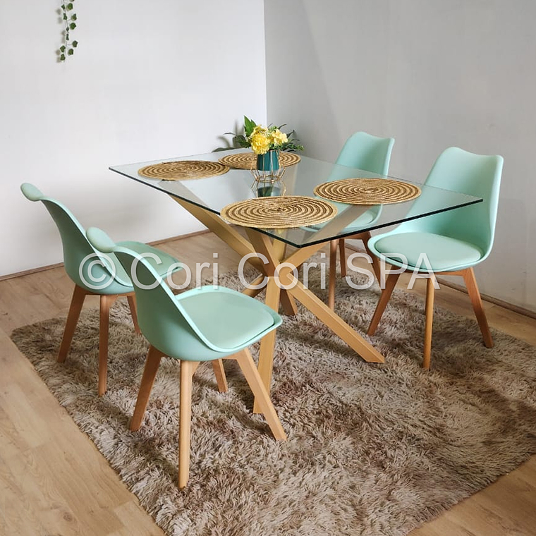 Comedor Madrid 160x90cms + 4 Sillas Tulip 2