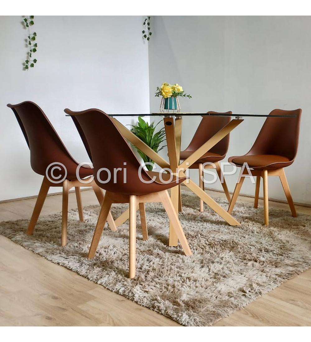 Comedor Madrid 160x90cms + 4 Sillas Tulip