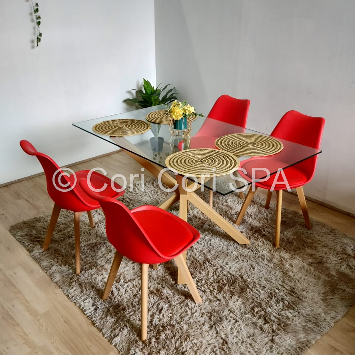 Comedor Madrid 160x90cms + 4 Sillas Tulip 8