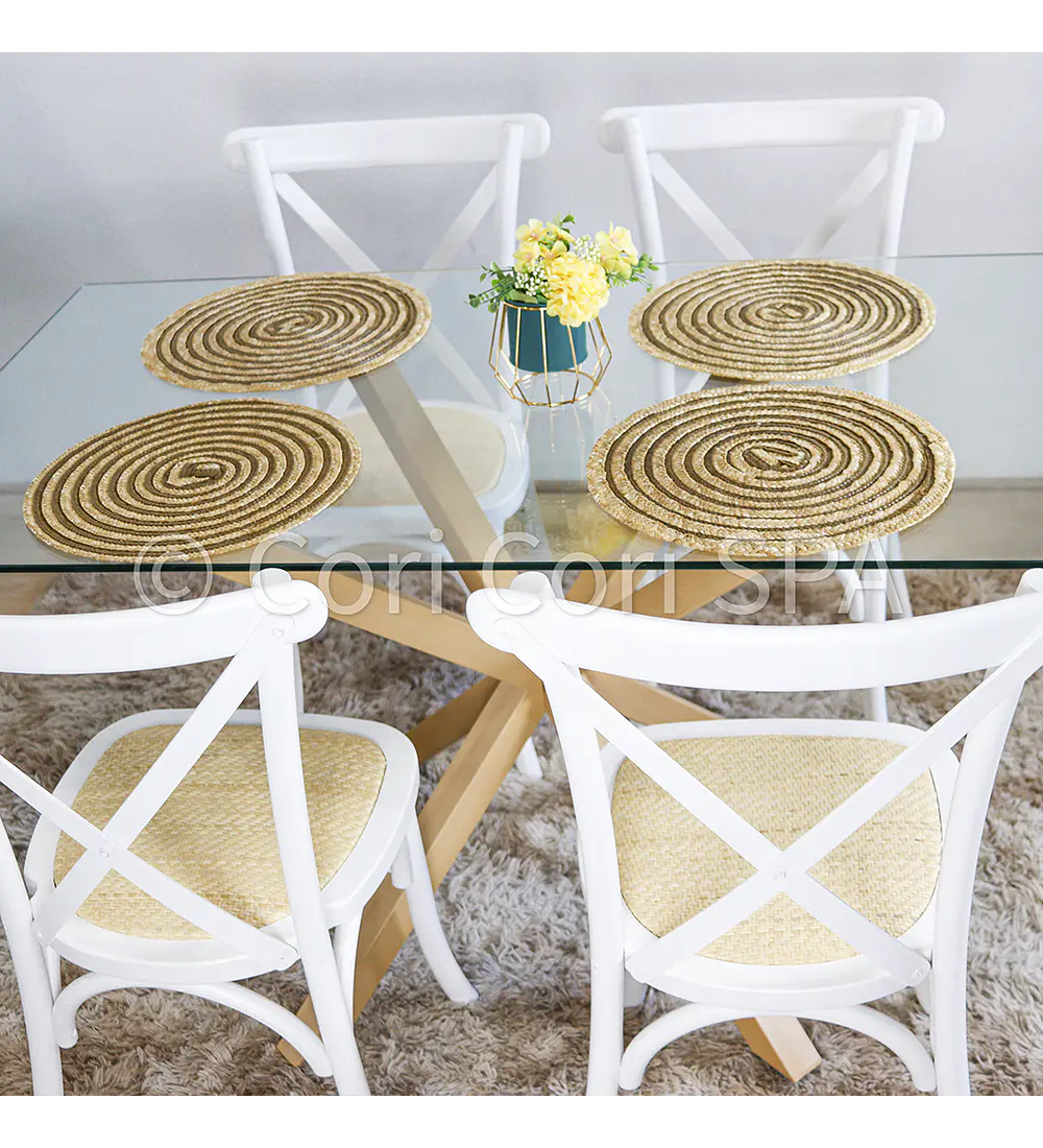 Comedor Madrid 160x90cms + 4 Sillas Crossback Madera