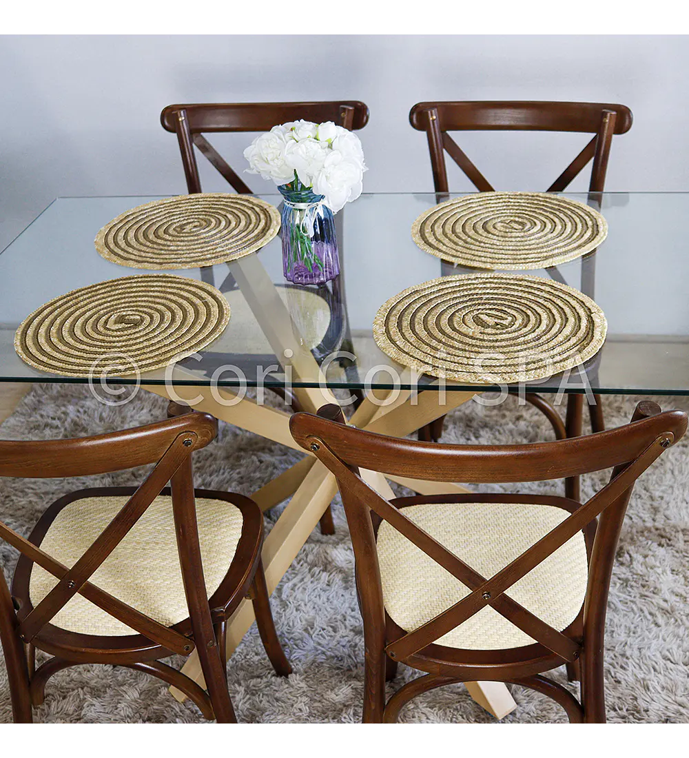 Comedor Madrid 160x90cms + 4 Sillas Crossback Madera