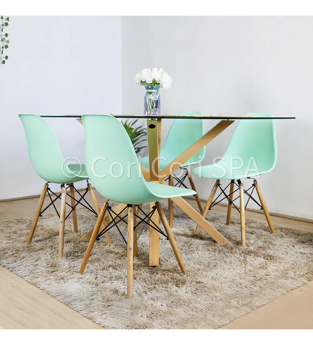 Comedor Madrid 160x90 cm + 4 Sillas Eames