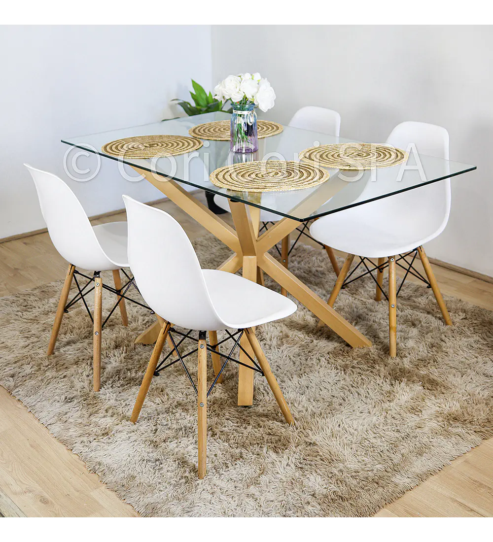 Comedor Madrid 160x90 cm + 4 Sillas Eames