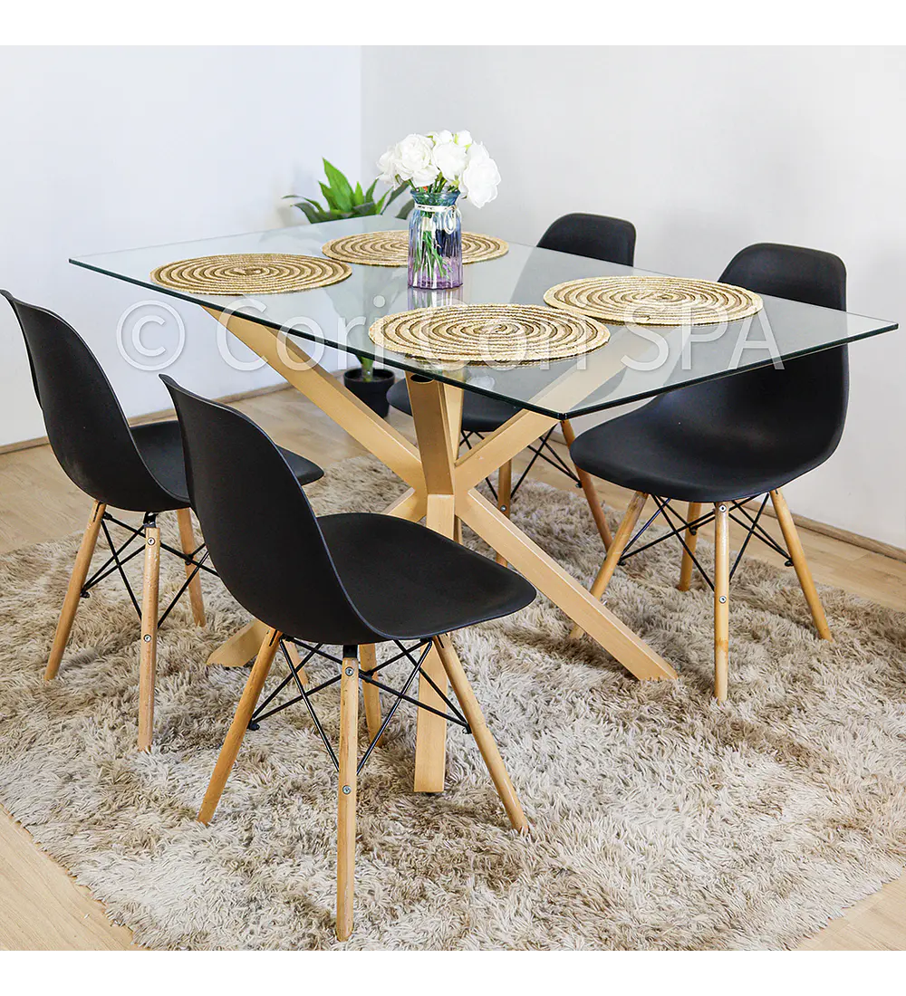 Comedor Madrid 160x90 cm + 4 Sillas Eames