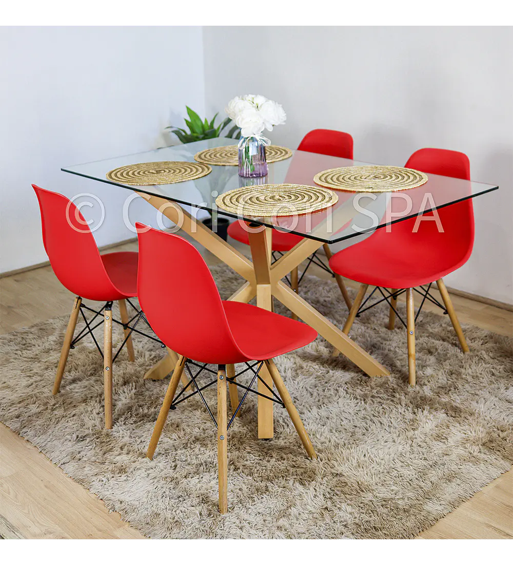 Comedor Madrid 160x90 cm + 4 Sillas Eames