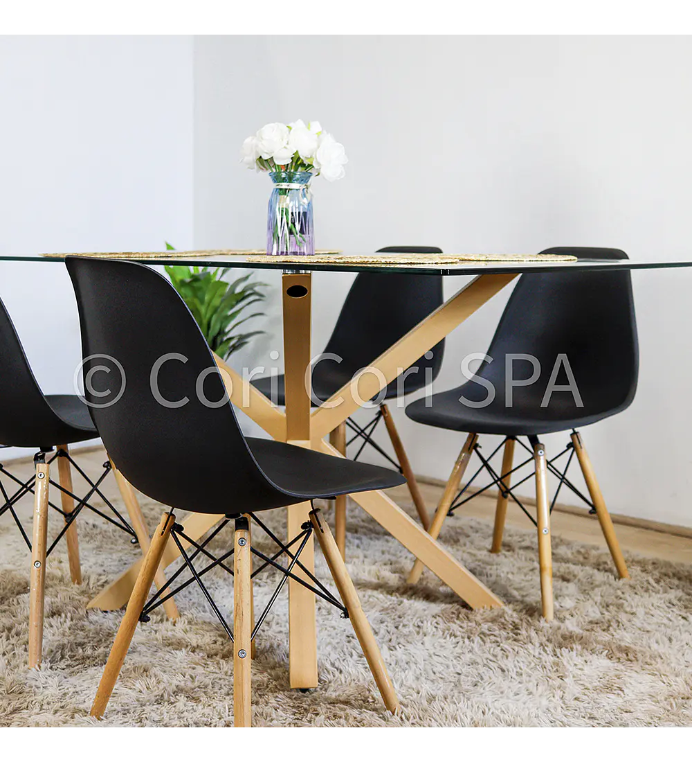 Comedor Madrid 160x90 cm + 4 Sillas Eames