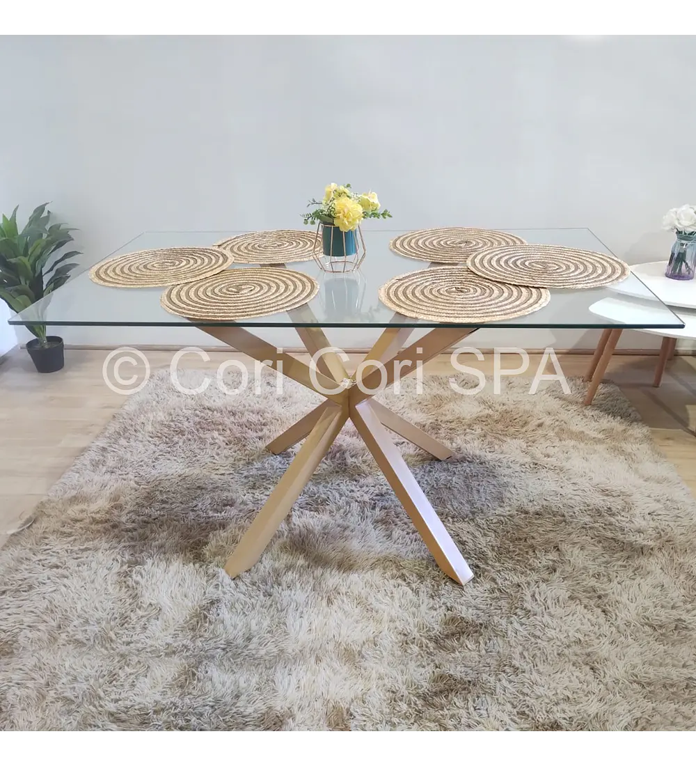 Comedor Madrid 160x90cm + 4 Sillas Patchwork Wood 