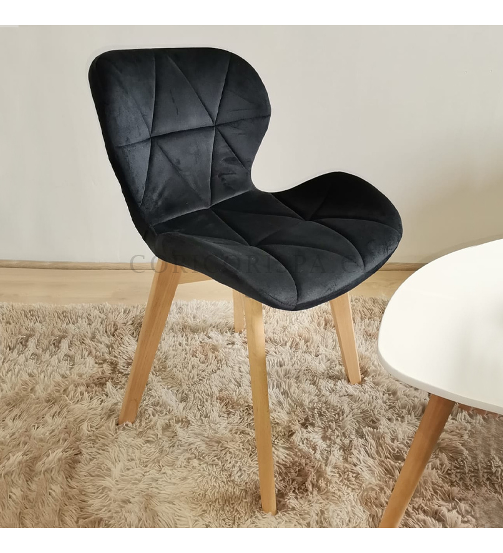 Comedor Madrid 160x90cms + 4 Sillas Mariposa Velvet 