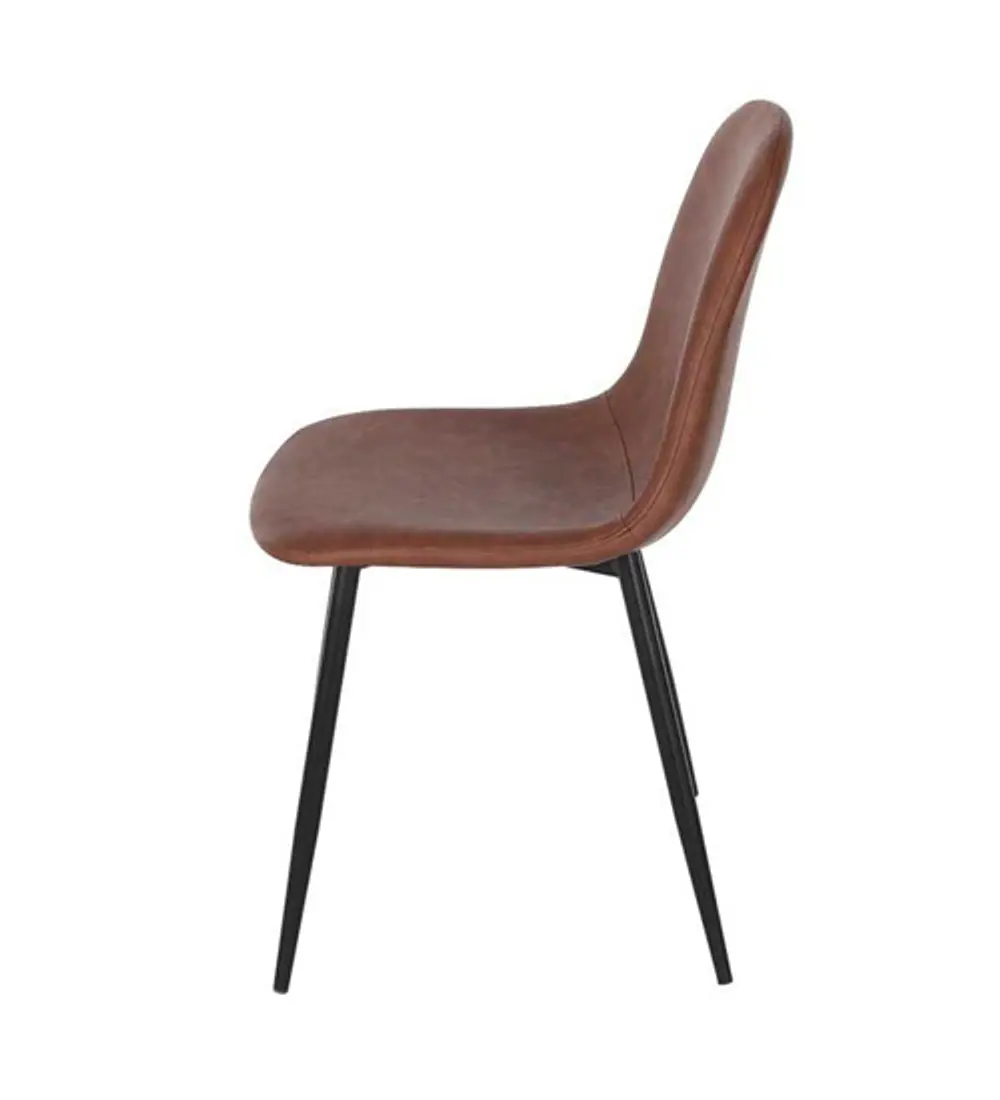 Silla Scoop Ecocuero Vintage Black Café Oscuro