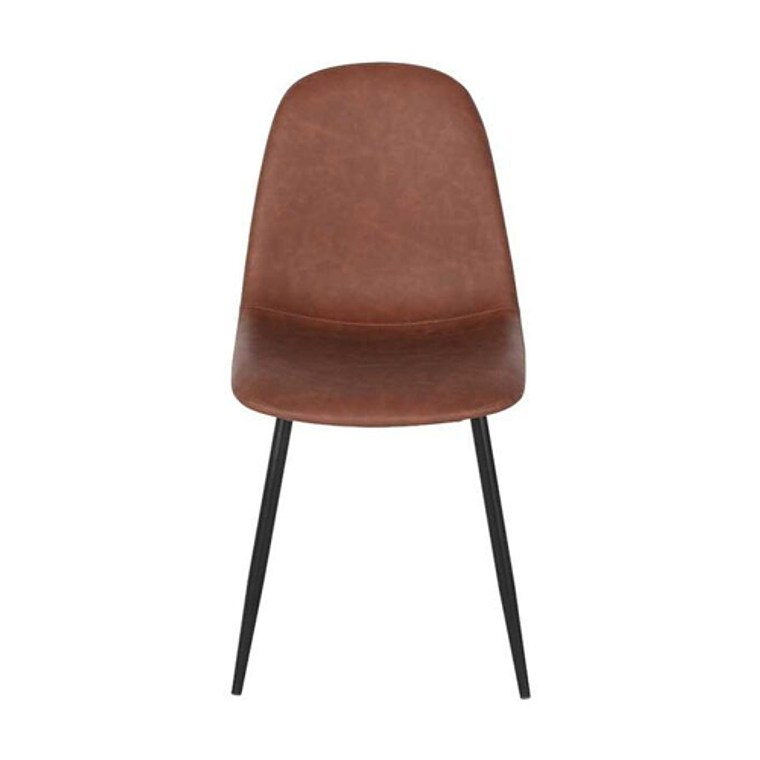 Silla Scoop Ecocuero Vintage Black Café Oscuro 5