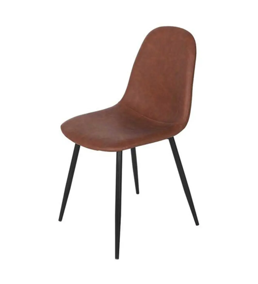 Silla Scoop Ecocuero Vintage Black Café Oscuro