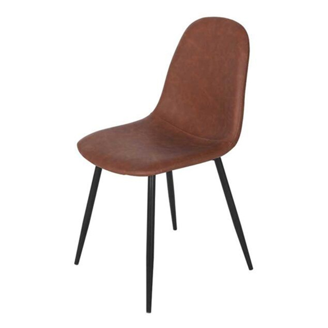 Silla Scoop Ecocuero Vintage Black Café Oscuro 3