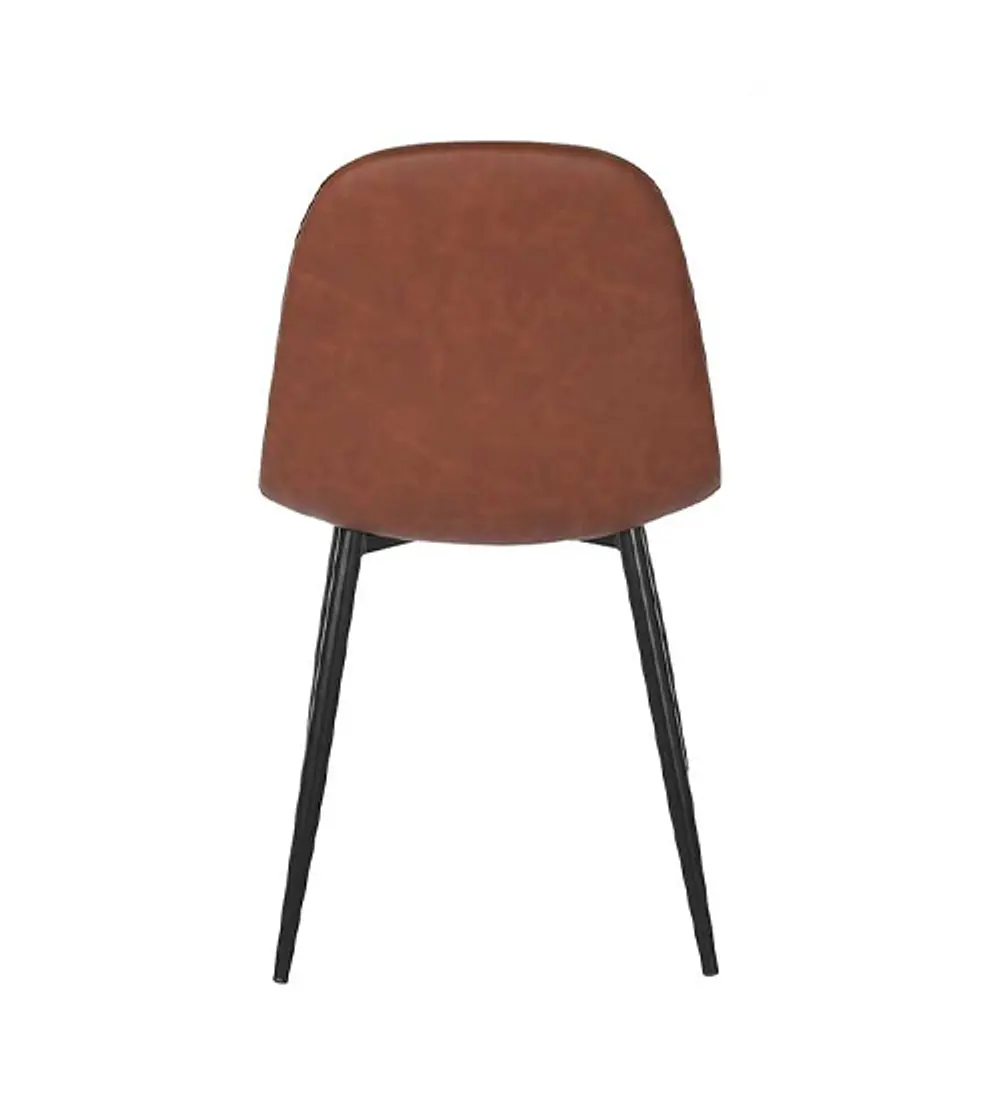 Pack 4 Silla Spoon Ecocuero vintage café oscuro