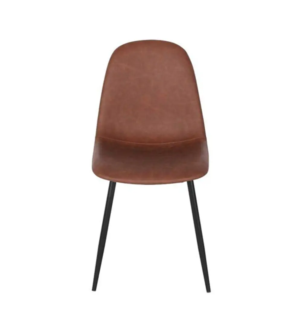 Pack 4 Silla Spoon Ecocuero vintage café oscuro