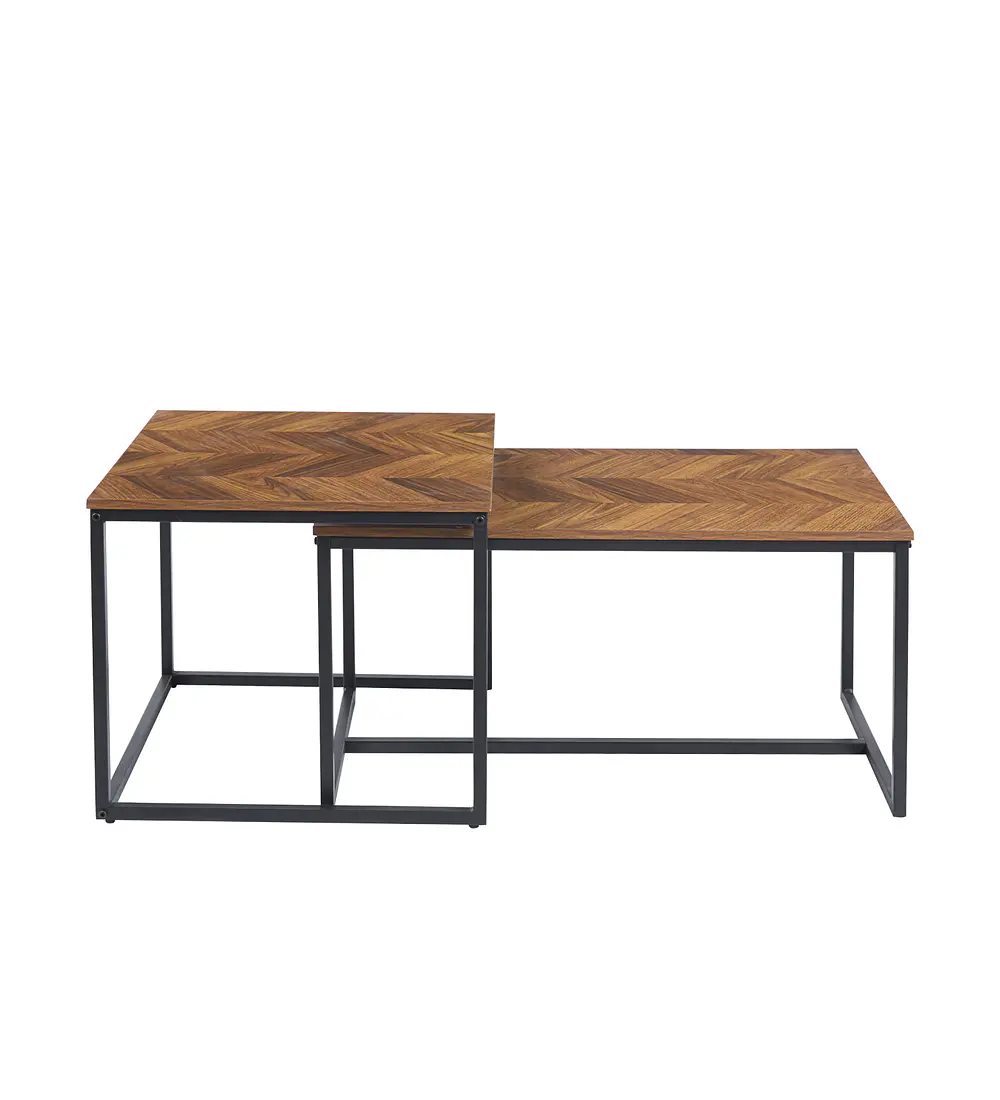 Mesa de centro doble rectangular - Madera clara