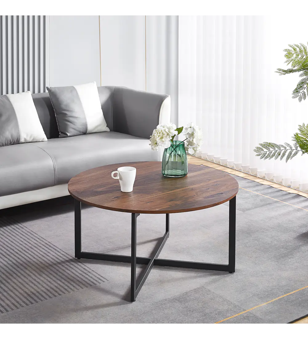 Mesa de Centro 80cm Redonda - Madera clara